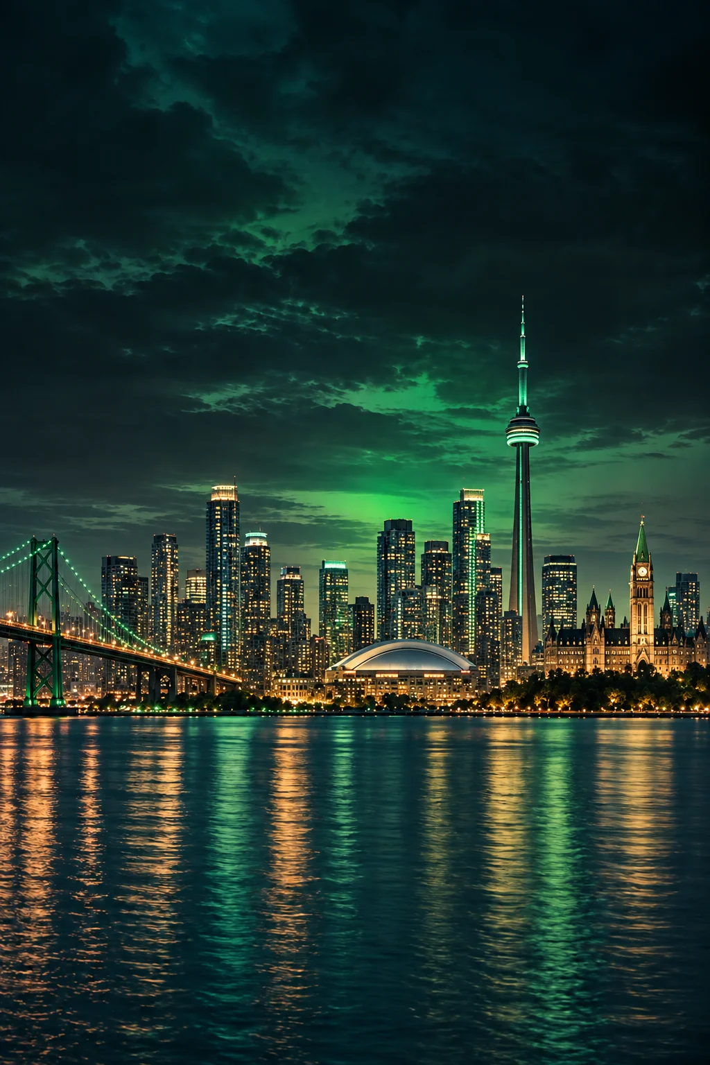 Canada city skyline at dusk