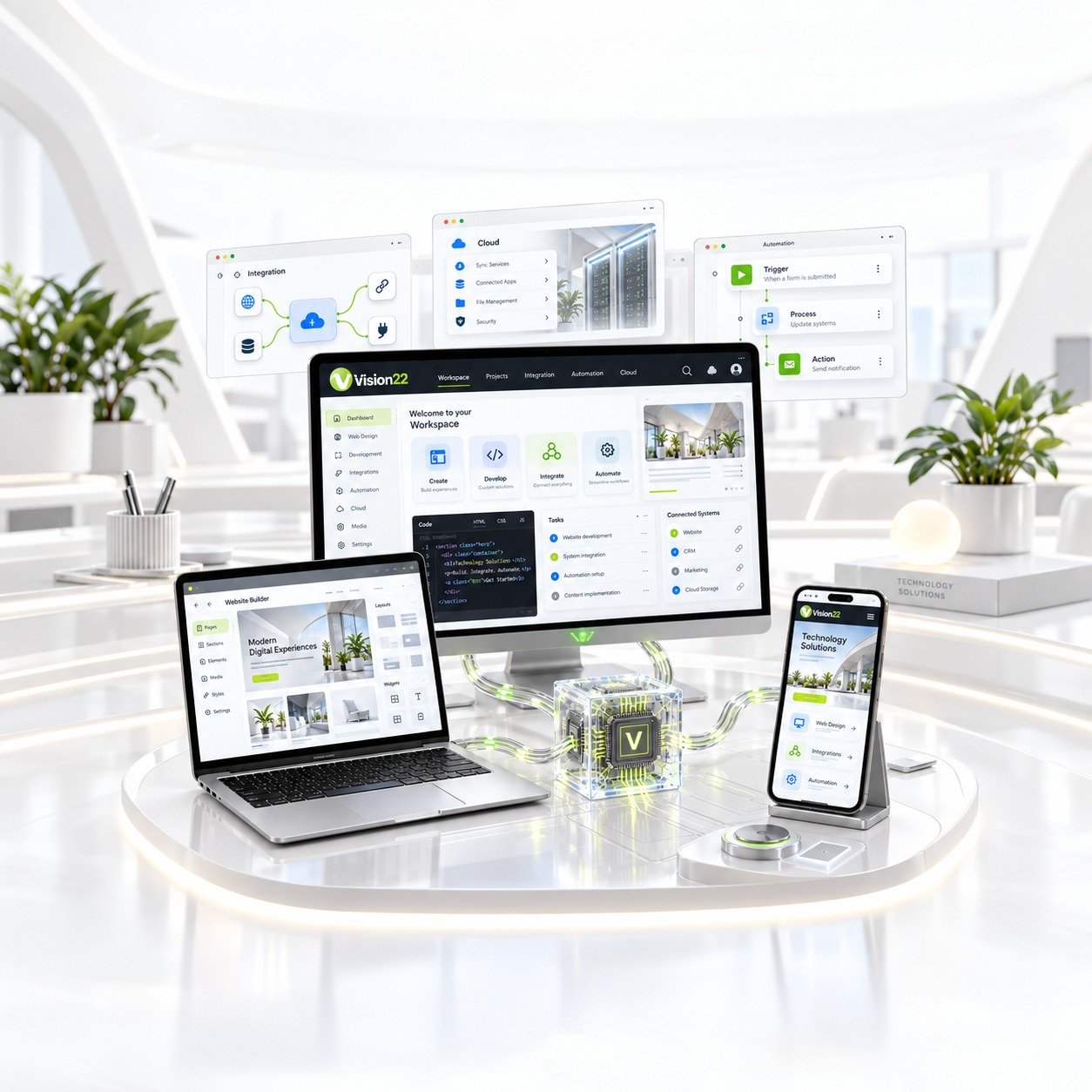 Server and network equipment with green status lights